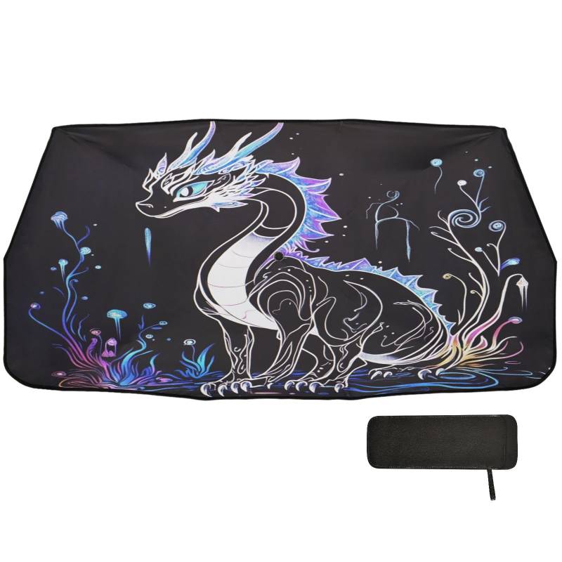 Ästhetischer Drachen-Regenschirm für Auto, Windschutzscheibe, faltbar, Organizer, Windschutzscheibe, Viseras para el sol para carros von WDdZzyy