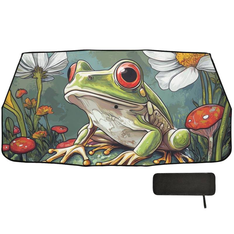 Art Frosch Pilz Regenschirm für Auto Windschutzscheibe Faltbarer Mann Sonnenschutz acesorios para coches von WDdZzyy