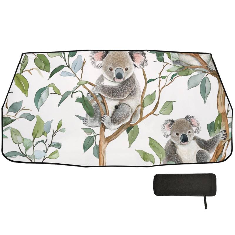 Beauty Koala Sonnenschirm für die Windschutzscheibe, faltbar, für Damen, Weiß von WDdZzyy
