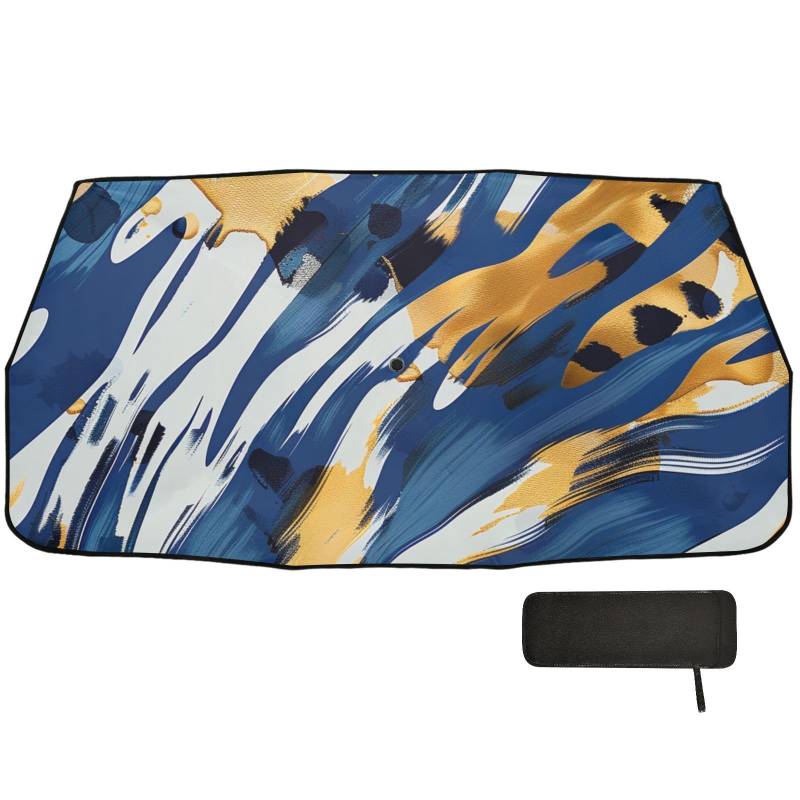 Blauer Auto-Sonnenschutz für Windschutzscheibe, faltbarer Organizer, Auto-Sonnenschirm von WDdZzyy