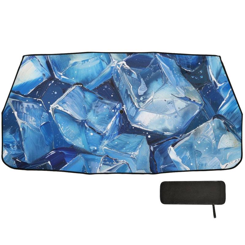 Blauer transparenter Eiswürfel-Sonnenschirm für die Windschutzscheibe, faltbar, wie im Fernsehen gesehen, Sonnenschutz für Auto-Sonnenschirm, Parabrisas Delantero von WDdZzyy