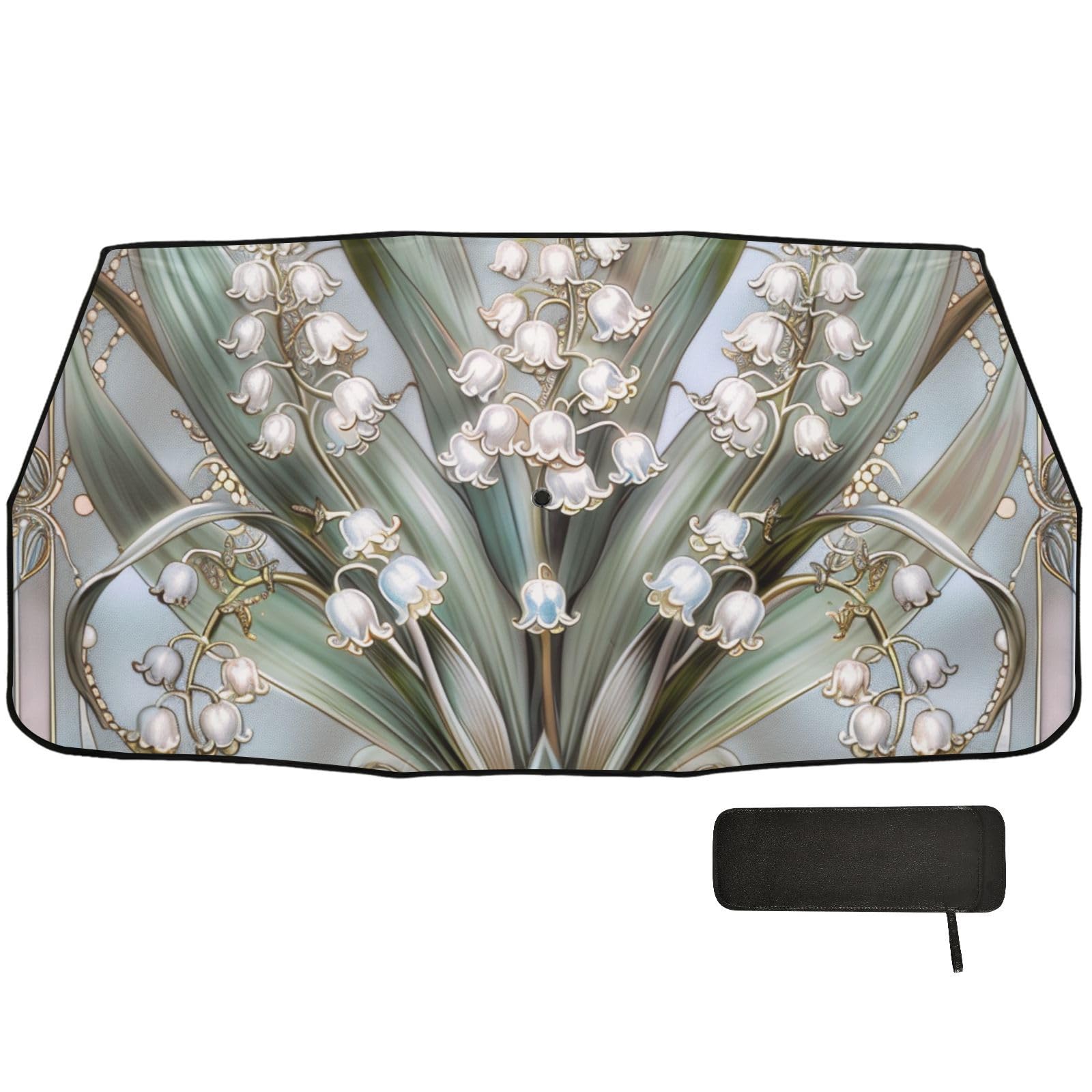 Boho Maiglöckchen Floral Faltbarer Auto Sonnenschirm Blockiert Wärme Faltbar Frauen Sonnenschutz Parasol Parabrisas Delantero Boho Maiglöckchen Floral Faltbarer Auto Sonnenschirm Blockiert Wärme Faltbar Frauen Sonnenschutz Parasol Parabrisas Delantero von WDdZzyy