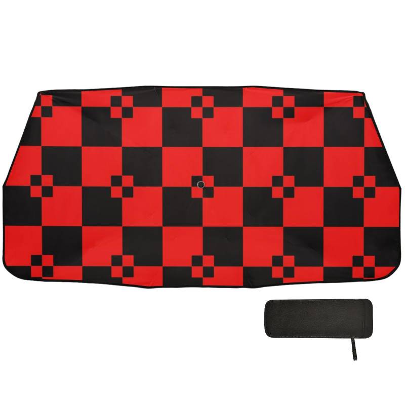 Buffalo Plaid Schwarz Rot Auto-Sonnenschutz Frontscheibe faltbar wie im Fernsehen zu sehen Produkte Zubehör für Auto Acesorios Para Coches von WDdZzyy