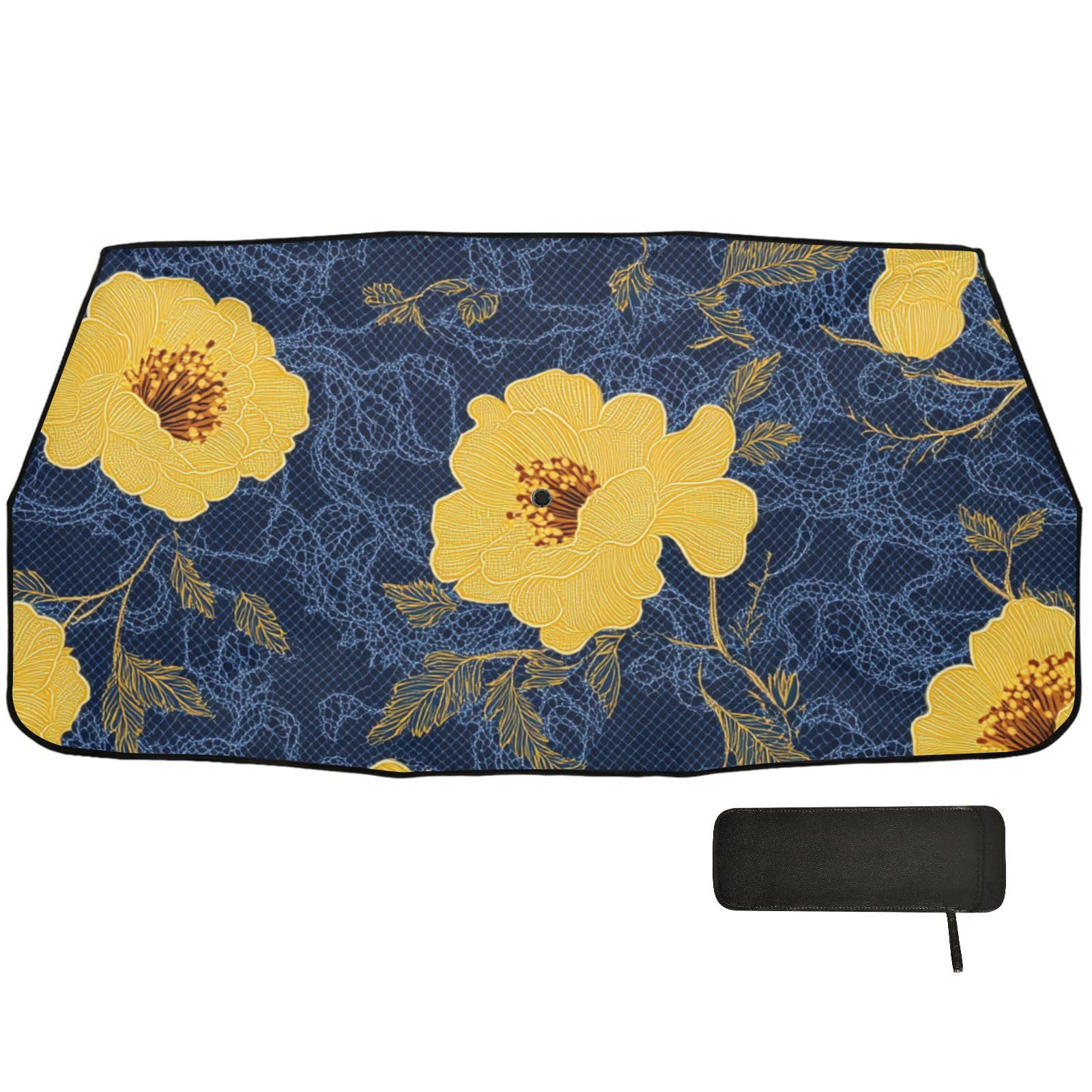 Carnation Lace Gelb Blau Regenschirm für Auto Windschutzscheibe Faltblock Hitzeschild Zubehör für Autos Innenraum Carnation Lace Gelb Blau Regenschirm für Auto Windschutzscheibe Faltblock Hitzeschild Zubehör für Autos Innenraum von WDdZzyy