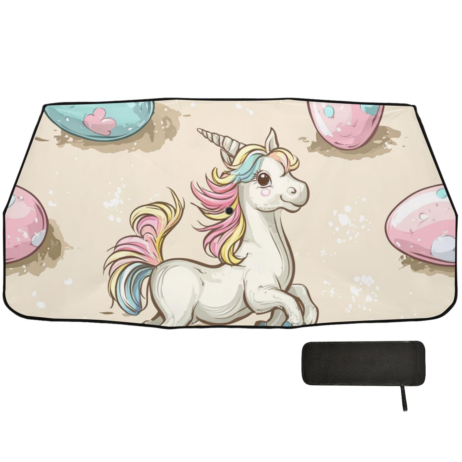 Cartoon niedliche weiße Einhörner Ostereier Auto Windschutzscheibe Sonnenschutz faltbar Frauen Automotive Protector de sol para carro Cartoon niedliche weiße Einhörner Ostereier Auto Windschutzscheibe Sonnenschutz faltbar Frauen Automotive Protector de sol para carro von WDdZzyy