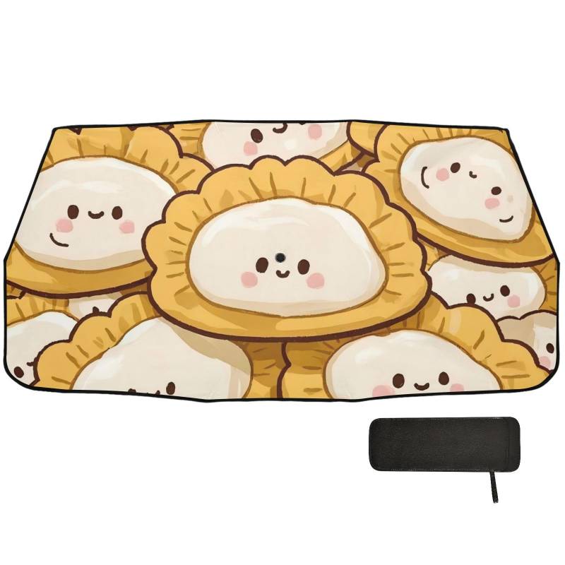 Chinesischer süßer Cartoon-Knödel-Lebensmittel-Auto-Windschutzscheiben-Sonnenschutz, faltbarer Block-Sonnenschutz, Schutz de sol para carro von WDdZzyy