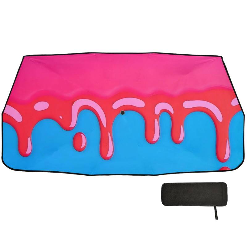 Fashion Street Graffiti Painting Pink Blue Auto Sonnenschutz Regenschirm Faltbarer Block Fahrzeuge Auto Sonnenschutz Viseras para el sol para carros von WDdZzyy