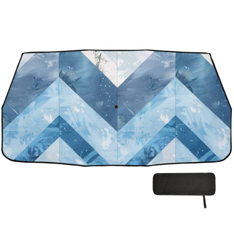Himmelblau-weißes Patchwork-Visier für Auto-Windschutzscheibe, faltbar, für Damen, Reflektor, Tapasoles para carro von WDdZzyy