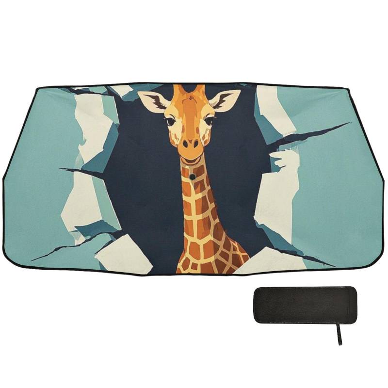 Lustiger Cartoon-Wand-Tier-Giraffen-Automobil-Innenraum, Sonnenschutz, faltbarer Organizer, Windschutz, Viseras para el sol para carros von WDdZzyy