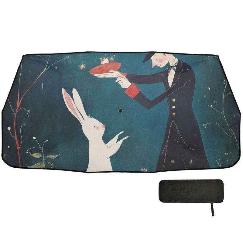 Magician Rabbit Regenschirm, Windschutzscheibe, Sonnenschutz, faltbar, Organizer, Zubehör, Automatik von WDdZzyy