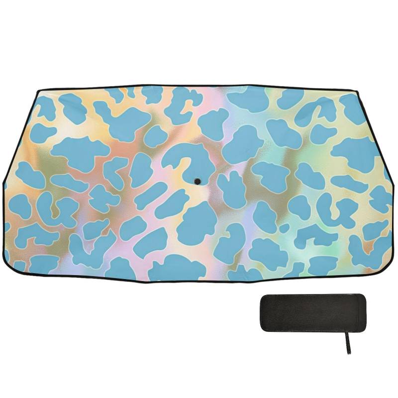 Mystery Blue Golden Geparden-Druck Schild für Auto Windschutzscheibe Faltbarer Mann Sonnenschutz von WDdZzyy