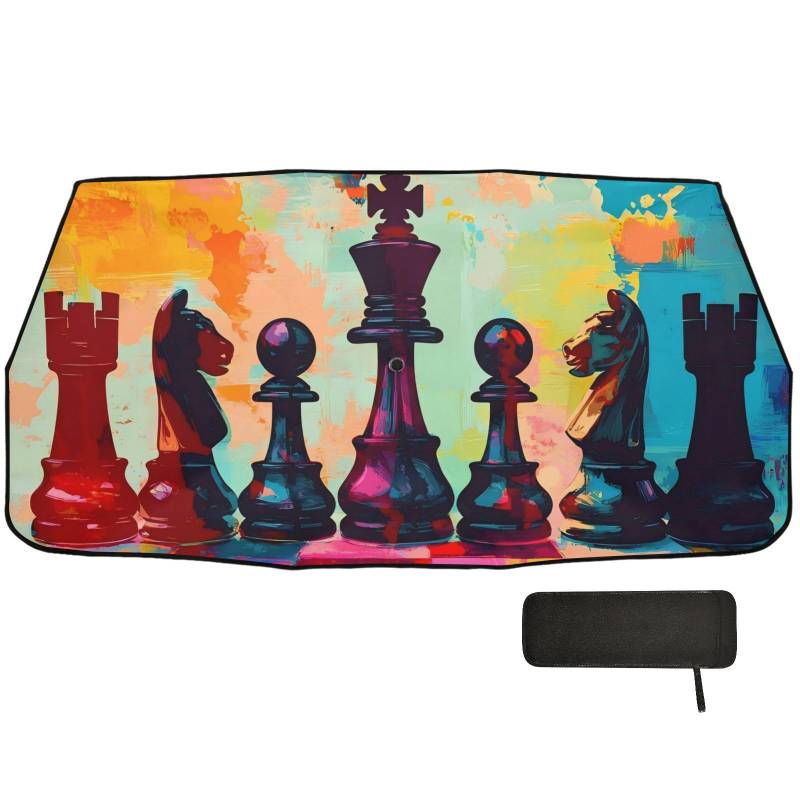 Schach-Set, Farbmalerei-Schild für Auto-Windschutzscheibe, faltbar, wie im Fernsehen gesehen, Automobil-Automatik von WDdZzyy