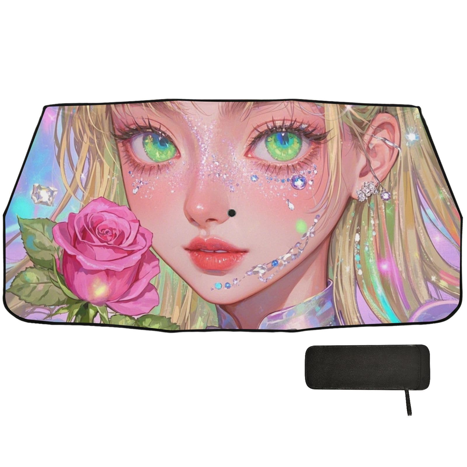 Schöne rosa Rose Koreanischer Stern UV-Schutz Regenschirm Faltdesign Sonnenschutz Tapa Sol Para Autos Schöne rosa Rose Koreanischer Stern UV-Schutz Regenschirm Faltdesign Sonnenschutz Tapa Sol Para Autos von WDdZzyy
