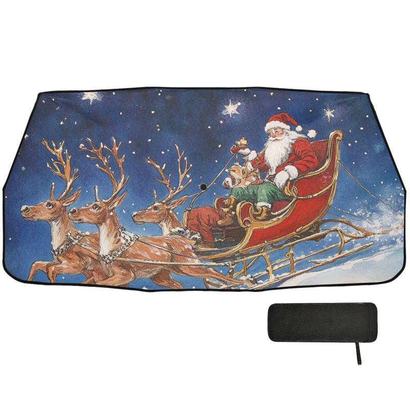 Sonnenschirm, Weihnachtsmann, Sternenhimmel, Blau, zusammenklappbares Design von WDdZzyy