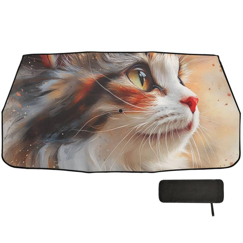 Sonnenschirm mit niedlicher Katze, Bohemian-Stil, faltbar, für Damen, Reflektor, Viseras para el sol para carros von WDdZzyy