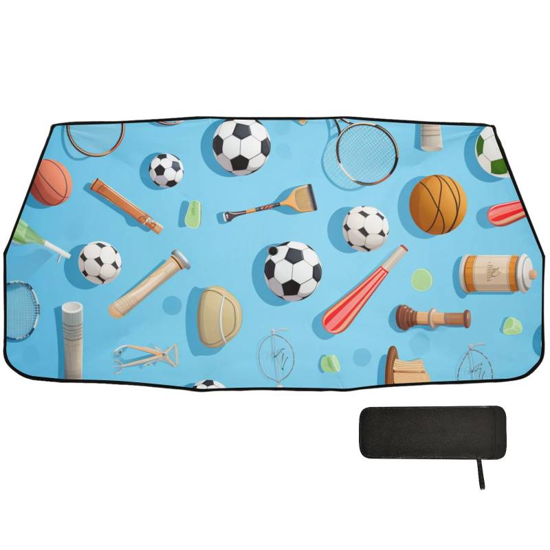 Sportball-Visier für Auto-Windschutzscheibe, faltbares Design, Sonnenblocker für Auto-Sonnenschirm, Blau von WDdZzyy