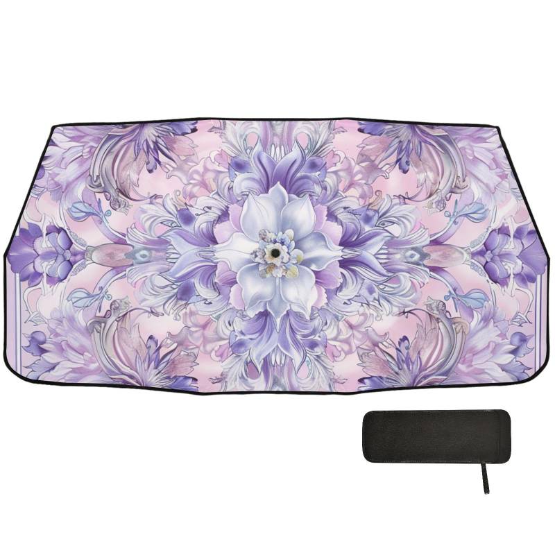 UV-Regenschirm, Boho-Stil, Blume, Lila, Sonnenschutz, faltbar, wie im Fernsehen gesehen, Auto-Polarisado Para Carro von WDdZzyy