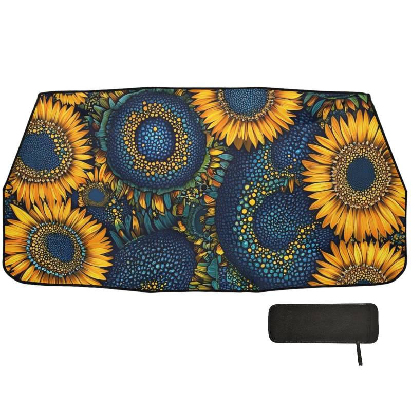 Ukraine Sonnenblume Schönheit Sommer Blumen Auto Windschutzscheibe Sonnenschutz Faltbar Faltbar Organizer Reflektierende Sonne Polarisado Para Carro von WDdZzyy
