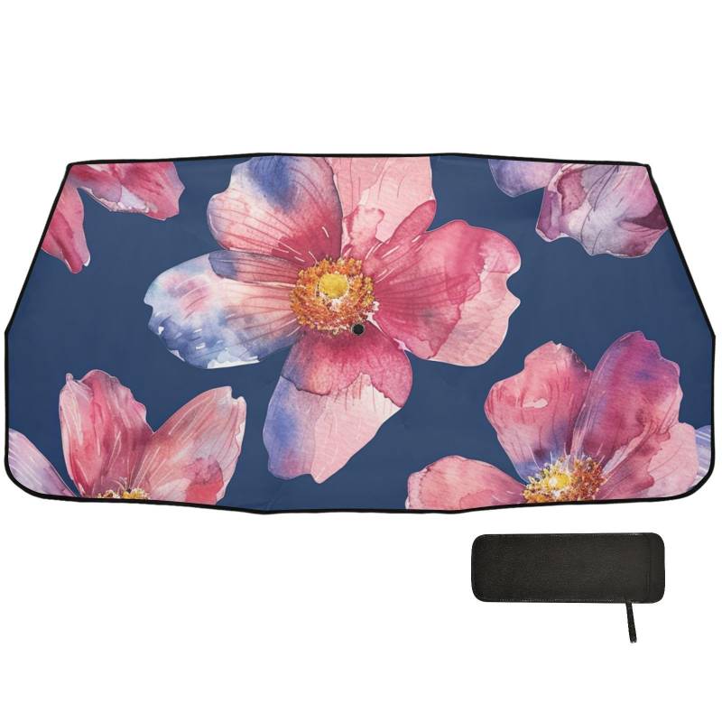 Windschutzscheibenabdeckung, faltbar, mit Wildblumen, UV-Regenschirm, Rot von WDdZzyy