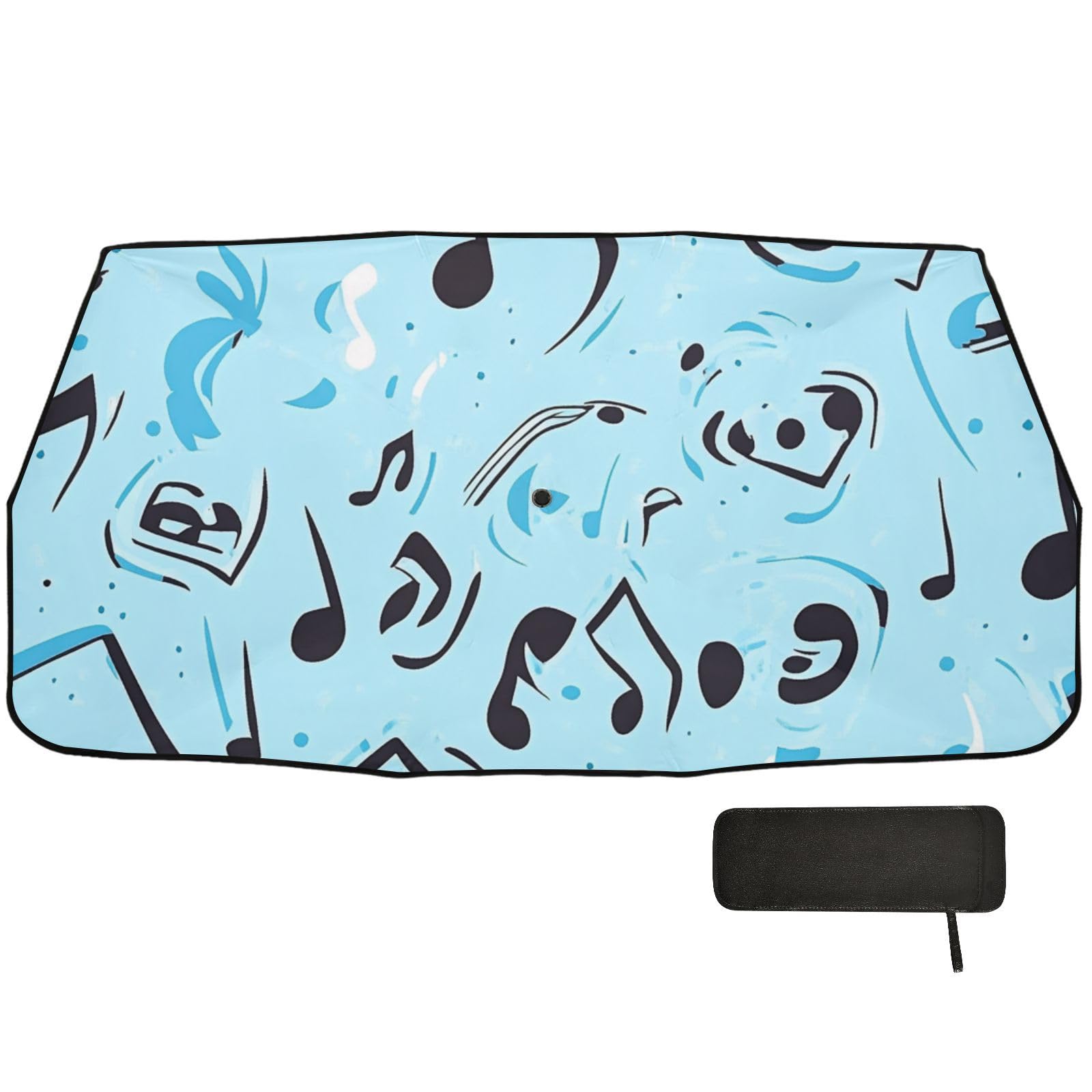 Windschutzscheibenabdeckung mit Musikmuster, Babyblau, hält das Auto kühl, zusammenklappbar, für Sonnenschirme Windschutzscheibenabdeckung mit Musikmuster, Babyblau, hält das Auto kühl, zusammenklappbar, für Sonnenschirme von WDdZzyy