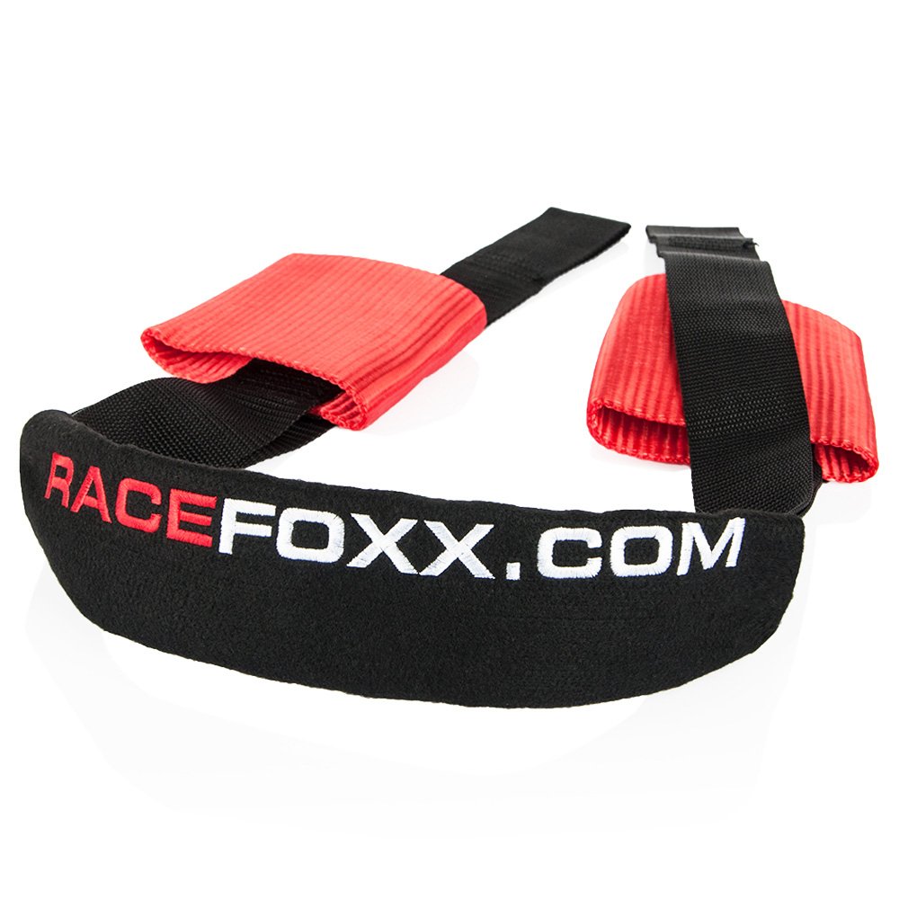 RACEFOXX Lenker Abspanngurt, Motorrad Transportsicherung, Gurt, Lenkergurt, Motorradsicherung, Motorradgurt, Ladungssicherung, mit Logo, rot von WE ARE RACING. RACEFOXX.COM