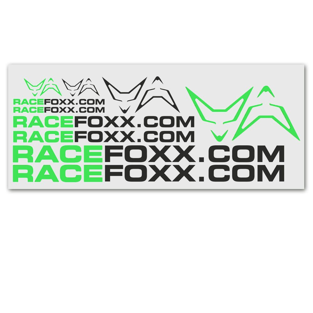 RACEFOXX Aufkleberbogen, Aufkleber, Folie, Autoaufkleber, Motorradaufkleber, neon grün/schwarz RACEFOXX Aufkleberbogen, Aufkleber, Folie, Autoaufkleber, Motorradaufkleber, neon grün/schwarz von WE ARE RACING. RACEFOXX.COM