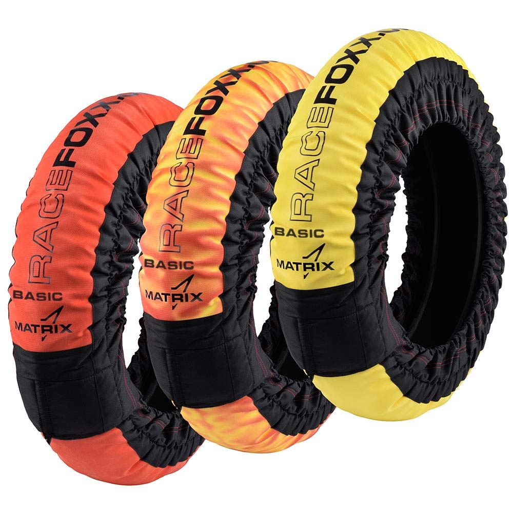 RACEFOXX MATRIX Basic Reifenwärmer Tyre Warmers 100° C Heiztemperatur SUPERBIKE, 120/17 vorne und 180-200/17 hinten Rennsport Heizdecken Motorradreifen von WE ARE RACING. RACEFOXX.COM