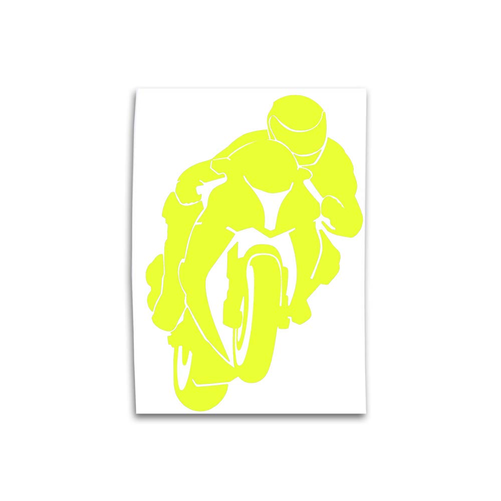 RACEFOXX Motorradfahrer Motorrad Motorradaufkleber Auto Aufkleber Autoaufkleber Sticker (gelb) von WE ARE RACING. RACEFOXX.COM