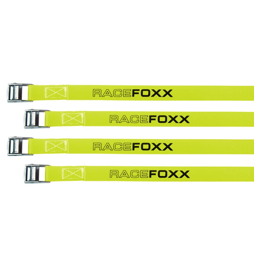 RACEFOXX Spanngurt, 250 cm Länge, 4 Stück, Zurrgurt, Transportsicherung, Gurt für Motorrad, Motorradsicherung, Transport, Ladungssicherung von WE ARE RACING. RACEFOXX.COM