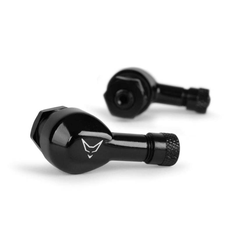 RACEFOXX Ventile, Winkelventile, Eckventile Motorradventile, Radventil Reifenventile, Motorradreifen, Reifenventil, Aluminium gefräst, 11,3 mm, 1 Paar, schwarz von WE ARE RACING. RACEFOXX.COM