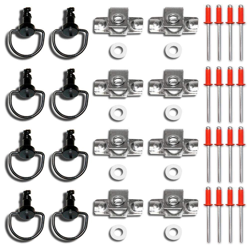 Schnellverschlüsse, Verschlüsse, Motorradverkleidung, Schrauben, 8er Set, 17 mm, schwarz, Nietplatte, RACEFOXX von WE ARE RACING. RACEFOXX.COM