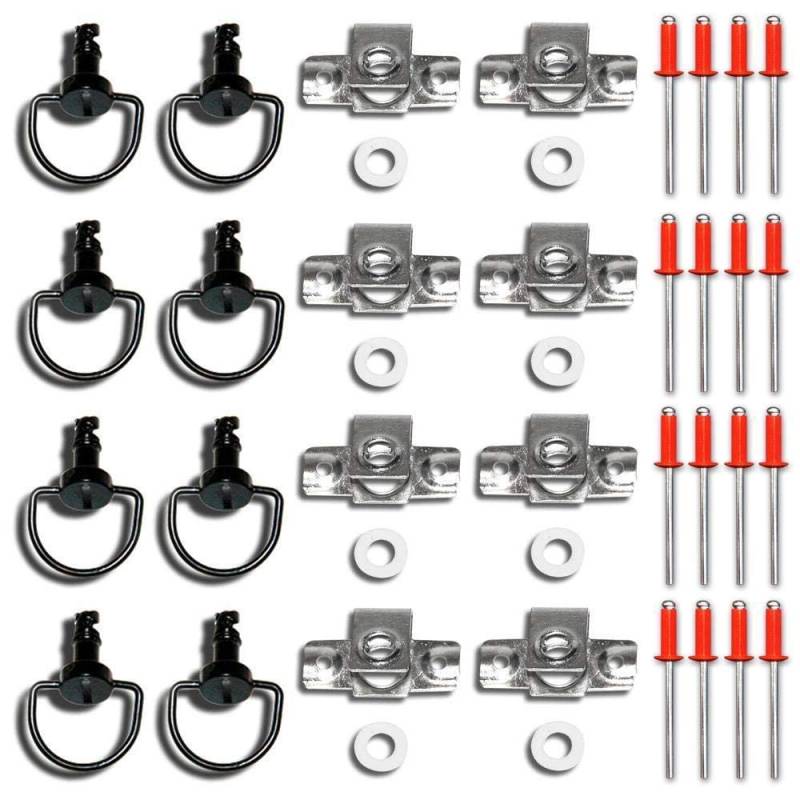 Schnellverschlüsse, Verschlüsse, Motorradverkleidung, Schrauben, 8er Set, 17 mm, schwarz, Nietplatte, RACEFOXX von WE ARE RACING. RACEFOXX.COM