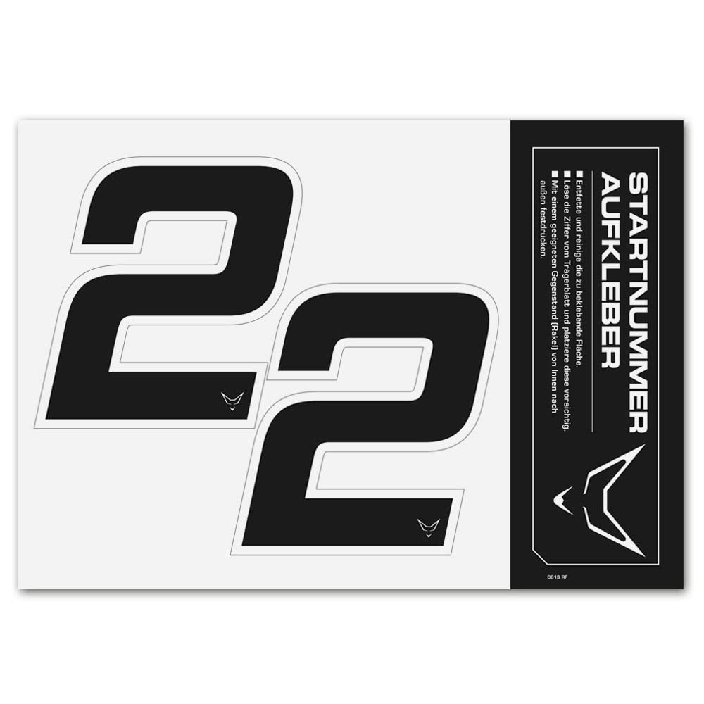 Startnummer Aufkleber 2er Set, schwarz, # 2 Startnummer Aufkleber 2er Set, schwarz, # 2 von WE ARE RACING. RACEFOXX.COM