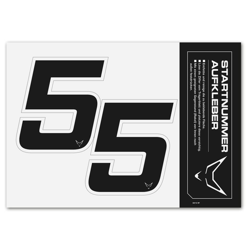 Startnummer Aufkleber 2er Set, schwarz, # 5 Startnummer Aufkleber 2er Set, schwarz, # 5 von WE ARE RACING. RACEFOXX.COM