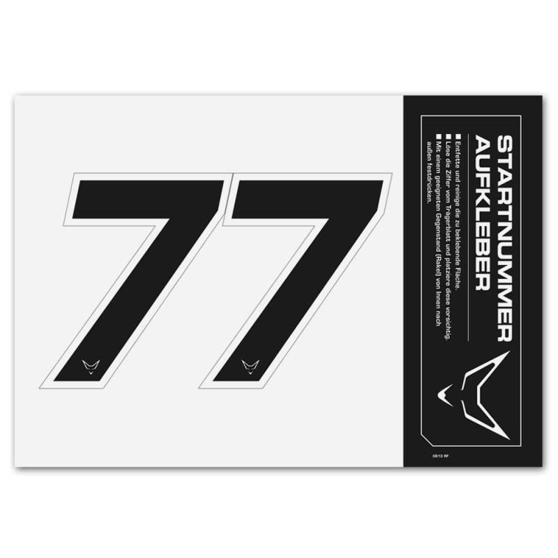Startnummer Aufkleber 2er Set, schwarz, # 7 von WE ARE RACING. RACEFOXX.COM