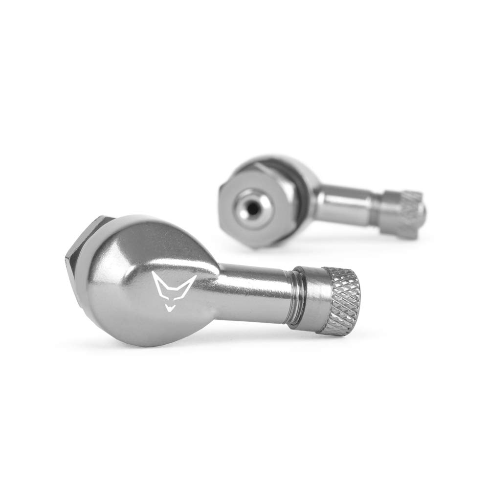 Ventile, Winkelventile, Eckventile Motorradventile, Aluminium gefräst, 8,3 mm, 1 Paar, silber von WE ARE RACING. RACEFOXX.COM