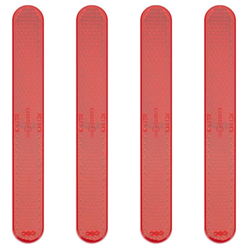 WEBEEDY 4 x Motorrad-Sicherheitsreflektor, Rot Rechteckige Reflektoren Zum Aufkleben, Universell Kompatibel Mit Fahrrädern, Fahrrad, Anhänger, Autos, Lkw, Boot von WEBEEDY