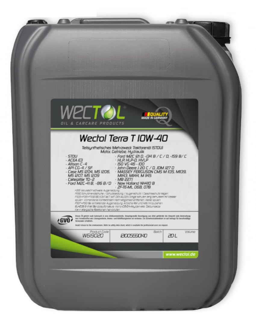 WECTOL Terra T 10W-40 STOU 10w40 20 Liter Traktoröl für Motor, Getriebe, Hydrauliken HLP HLPD HVLPD von WECTOL OIL & CARCARE PRODUCTS