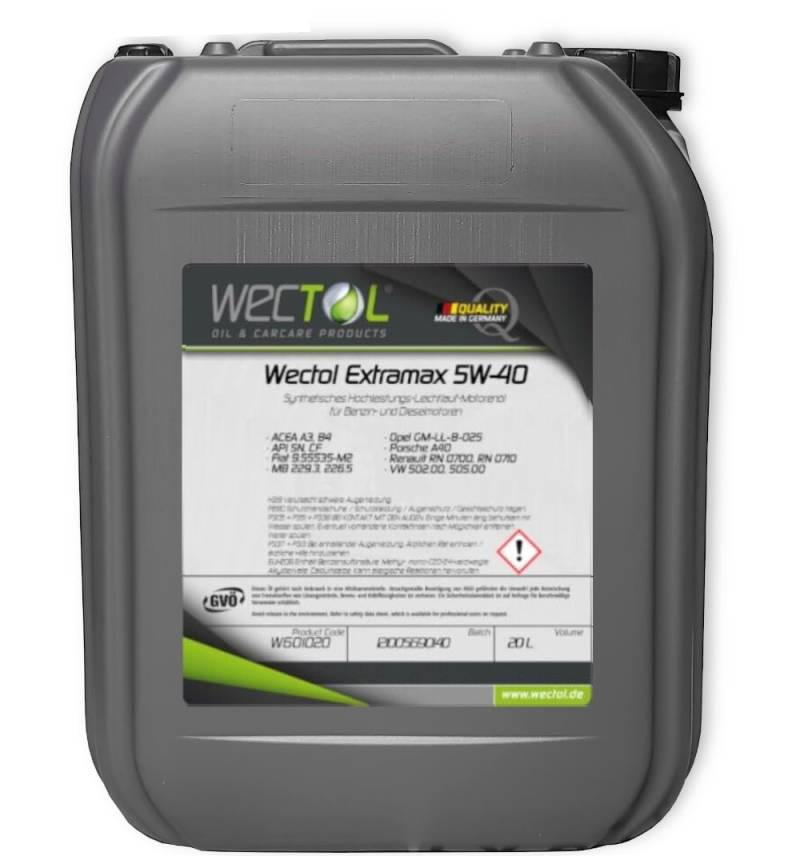 Wectol Motoröl 5W40 Extramax 5W-40 von WECTOL OIL & CARCARE PRODUCTS