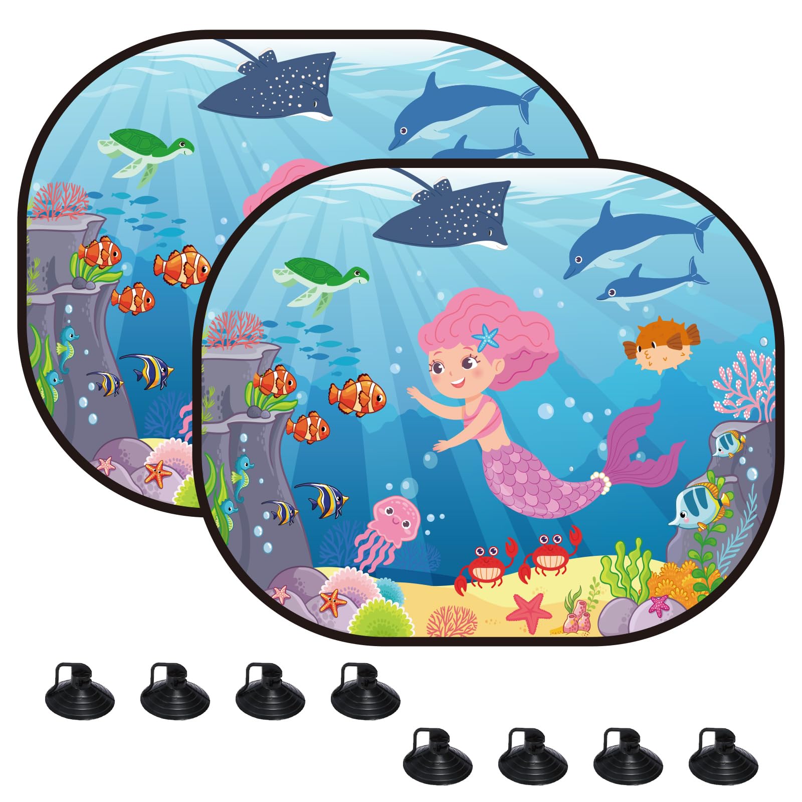 WEDNOK 2 Stück Auto Sonnenschutz Baby Meertier Auto Fenster Seitenscheibe Sonnenschutz Meerjungfrau Autofenster UV Schutz Faltbar Sonnenblende für Auto Innen Sonnenschutz, 43,5x36,2cm WEDNOK 2 Stück Auto Sonnenschutz Baby Meertier Auto Fenster Seitenscheibe Sonnenschutz Meerjungfrau Autofenster UV Schutz Faltbar Sonnenblende für Auto Innen Sonnenschutz, 43,5x36,2cm von WEDNOK