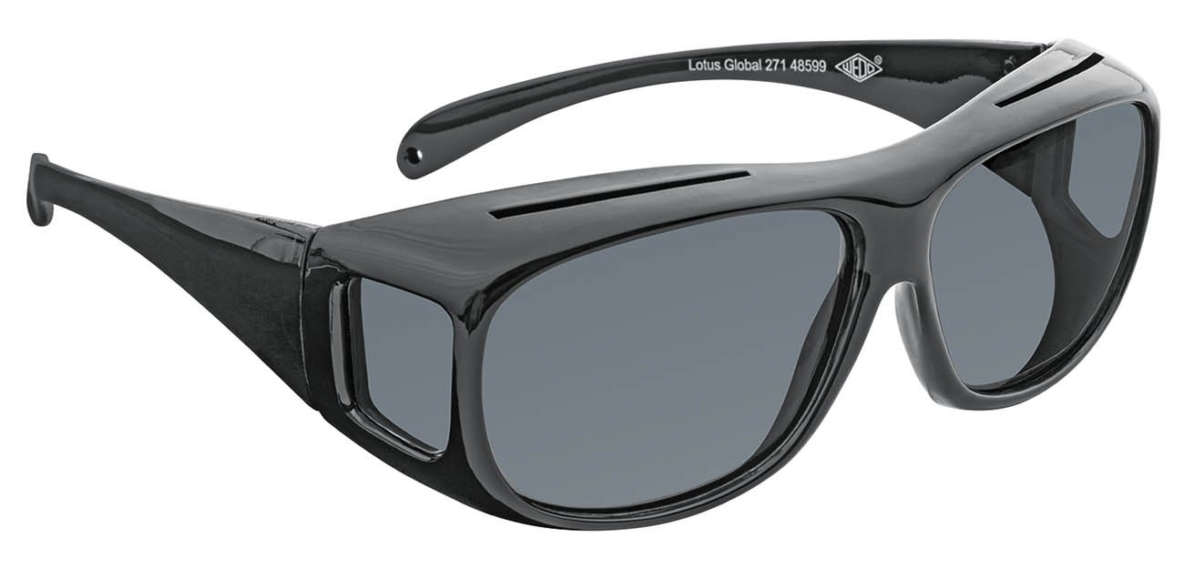 Wedo 27148599 Überzieh-Sonnenbrille für Autofahrer & Brillenträger, polarisierende Gläser gemäß ISO Norm, 100% UV Schutz, inkl. Brillenhülle, schwarz von WEDO