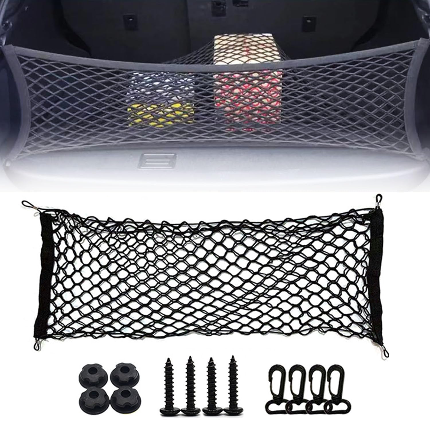 Auto Aufbewahrungsnetz für VW T5 T5.1 T6 T6.1 Ganci, Heckklappennetz, Netztasche Auto, Kofferraum Netztasche Gepäcknetz Ablagenetz Zubehör,110 * 40CM von WEDSLK