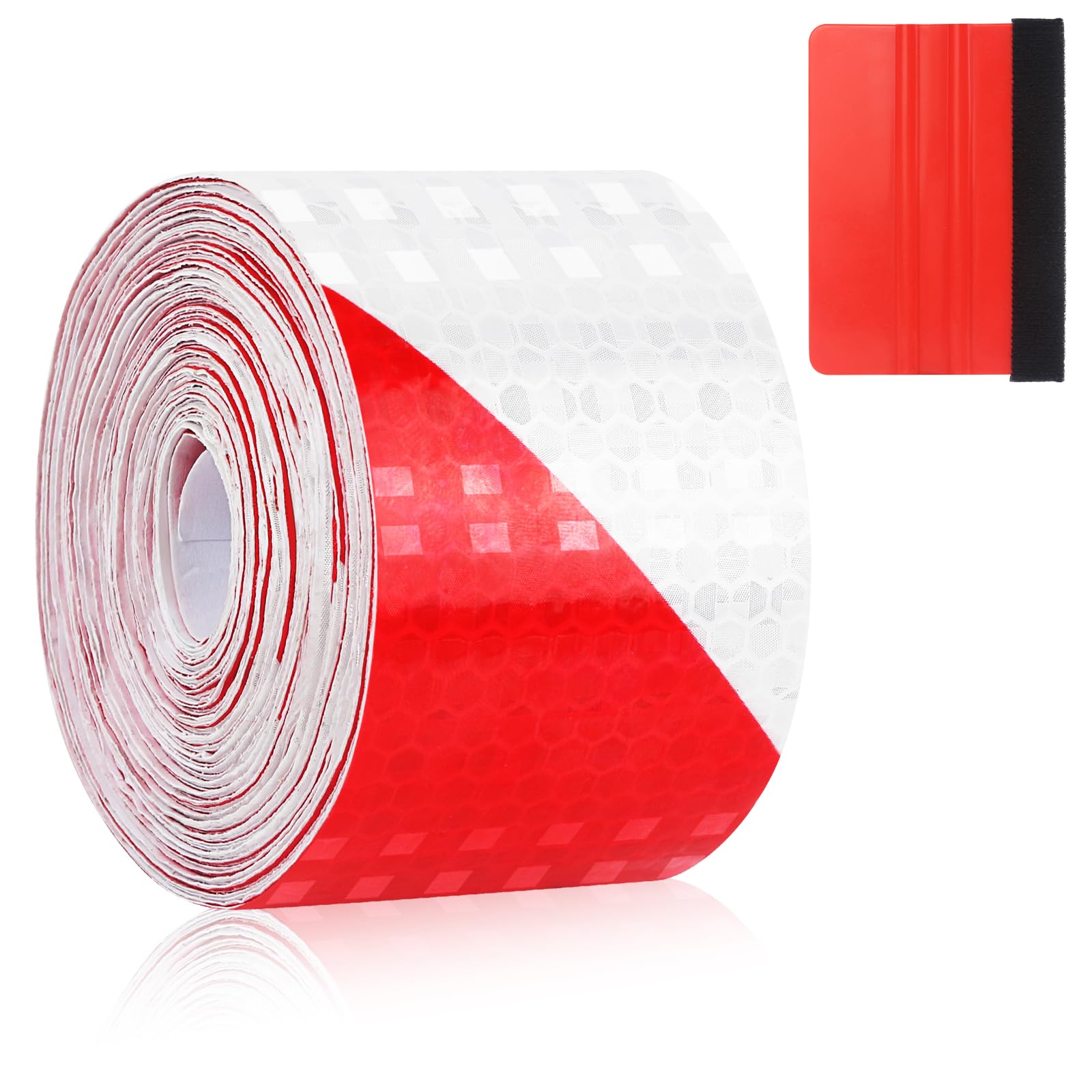 Reflektorband Selbstklebend 5 cm x 10 m, Reflektierendes Klebeband Rot Weiß Warnband Selbstklebend mit Abstreifer, Hohe Sichtbarkeit Reflektor Klebeband, Reflective Tape für Auto, Motorrad, Fahrrad Reflektorband Selbstklebend 5 cm x 10 m, Reflektierendes Klebeband Rot Weiß Warnband Selbstklebend mit Abstreifer, Hohe Sichtbarkeit Reflektor Klebeband, Reflective Tape für Auto, Motorrad, Fahrrad von WEFINEST