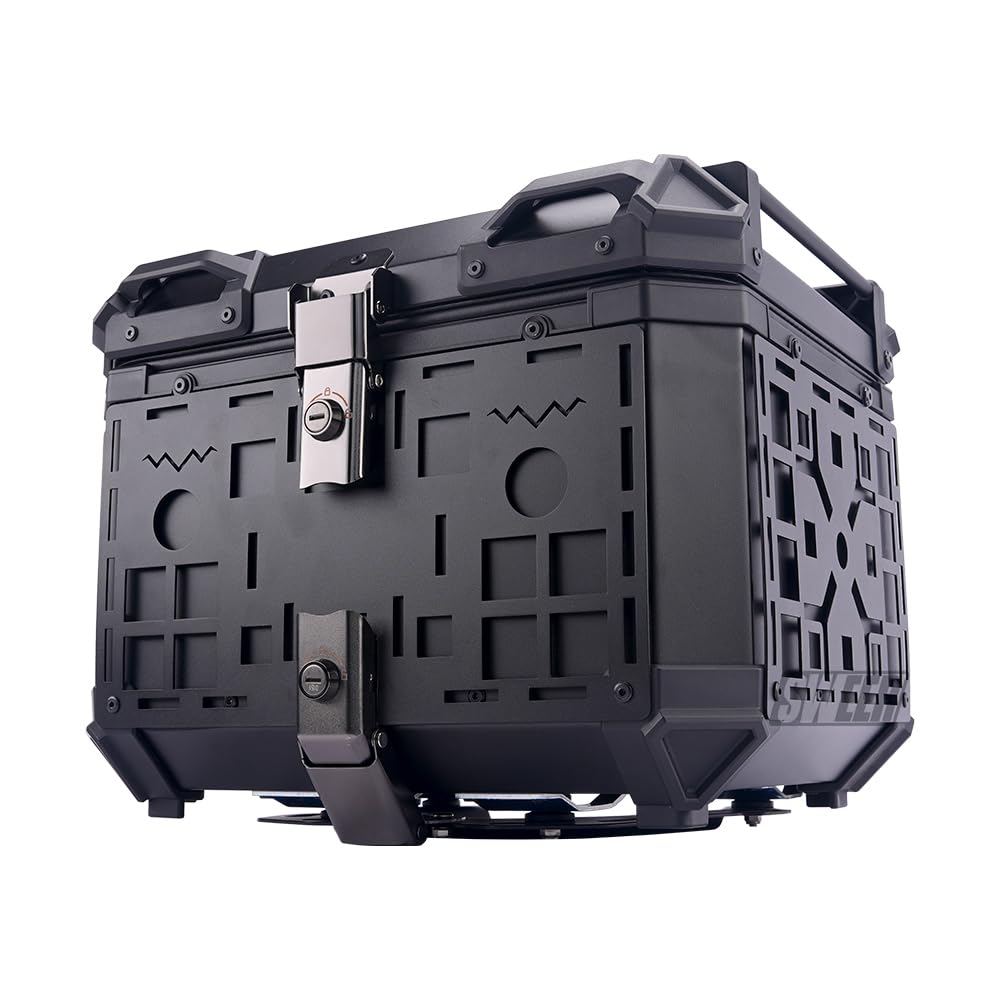 WEHOX 45L Multifunktionale gepanzerte Aluminiumlegierung Heckklappe Motorrad Heckträger Heckklappe Roller Heckträger Kofferraum WEHOX 45L Multifunktionale gepanzerte Aluminiumlegierung Heckklappe Motorrad Heckträger Heckklappe Roller Heckträger Kofferraum von WEHOX