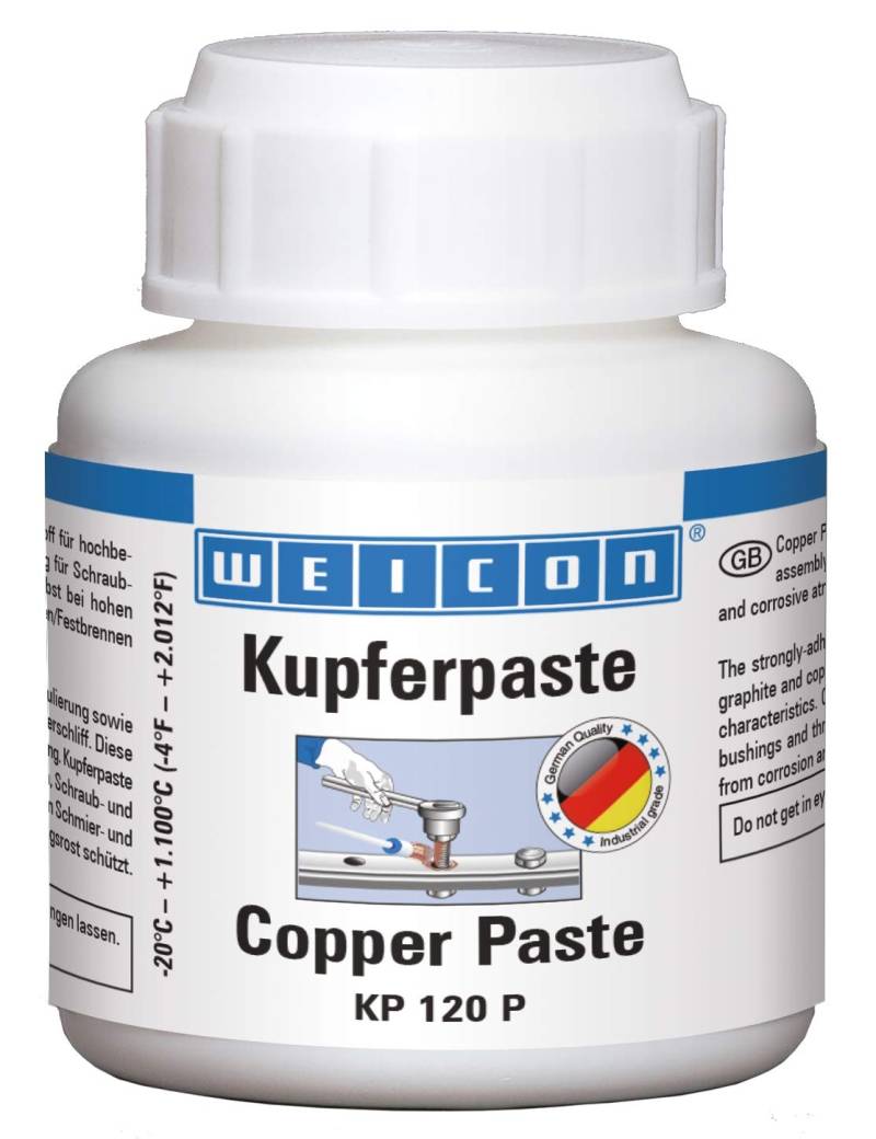 WEICON 26200012 Kupferpaste 120g, Schutz, Trenn-und Schmierstoff für hohe Temperaturen, 120 g von WEICON