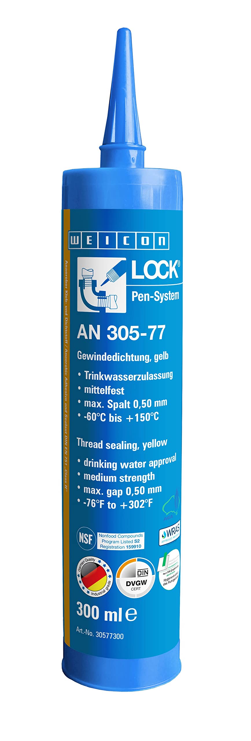 WEICONLOCK® AN 305-77 300 ml Gewindedichtung | DVGW- und Trinkwasser-Zulassung WEICONLOCK® AN 305-77 300 ml Gewindedichtung | DVGW- und Trinkwasser-Zulassung von WEICON