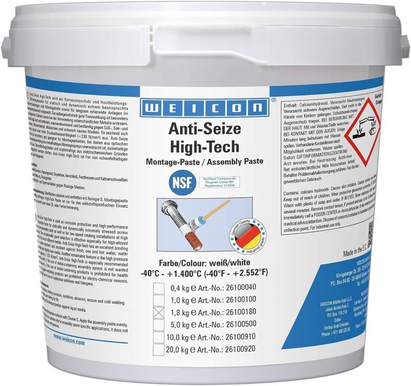 WEICON Anti-Seize High-Tech Montagepaste 1,8kg Schutz gegen Korrosion metallfrei von WEICON