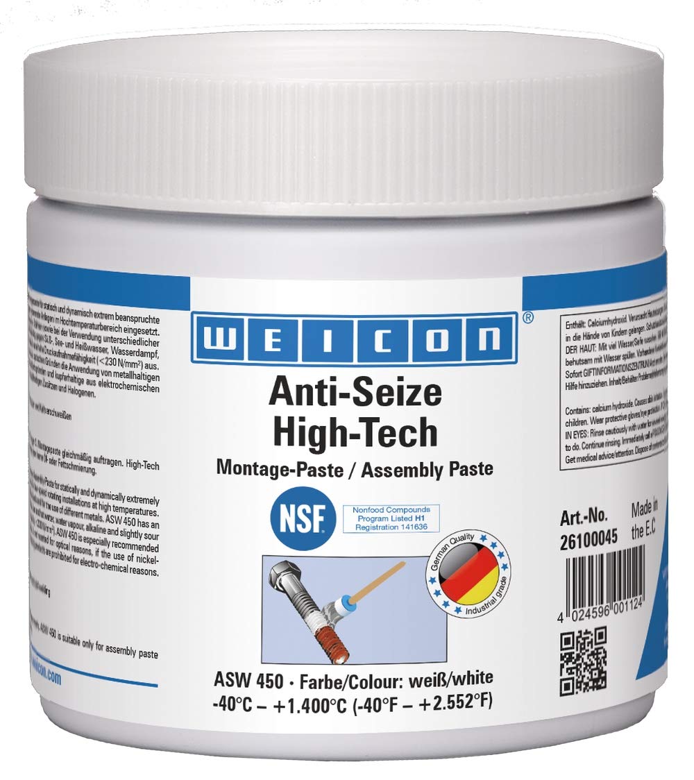 WEICON Anti-Seize High-Tech Montagepaste 450 g | Schutz gegen Korrosion, Verschleiß und Festfressen | metallfrei WEICON Anti-Seize High-Tech Montagepaste 450 g | Schutz gegen Korrosion, Verschleiß und Festfressen | metallfrei von WEICON