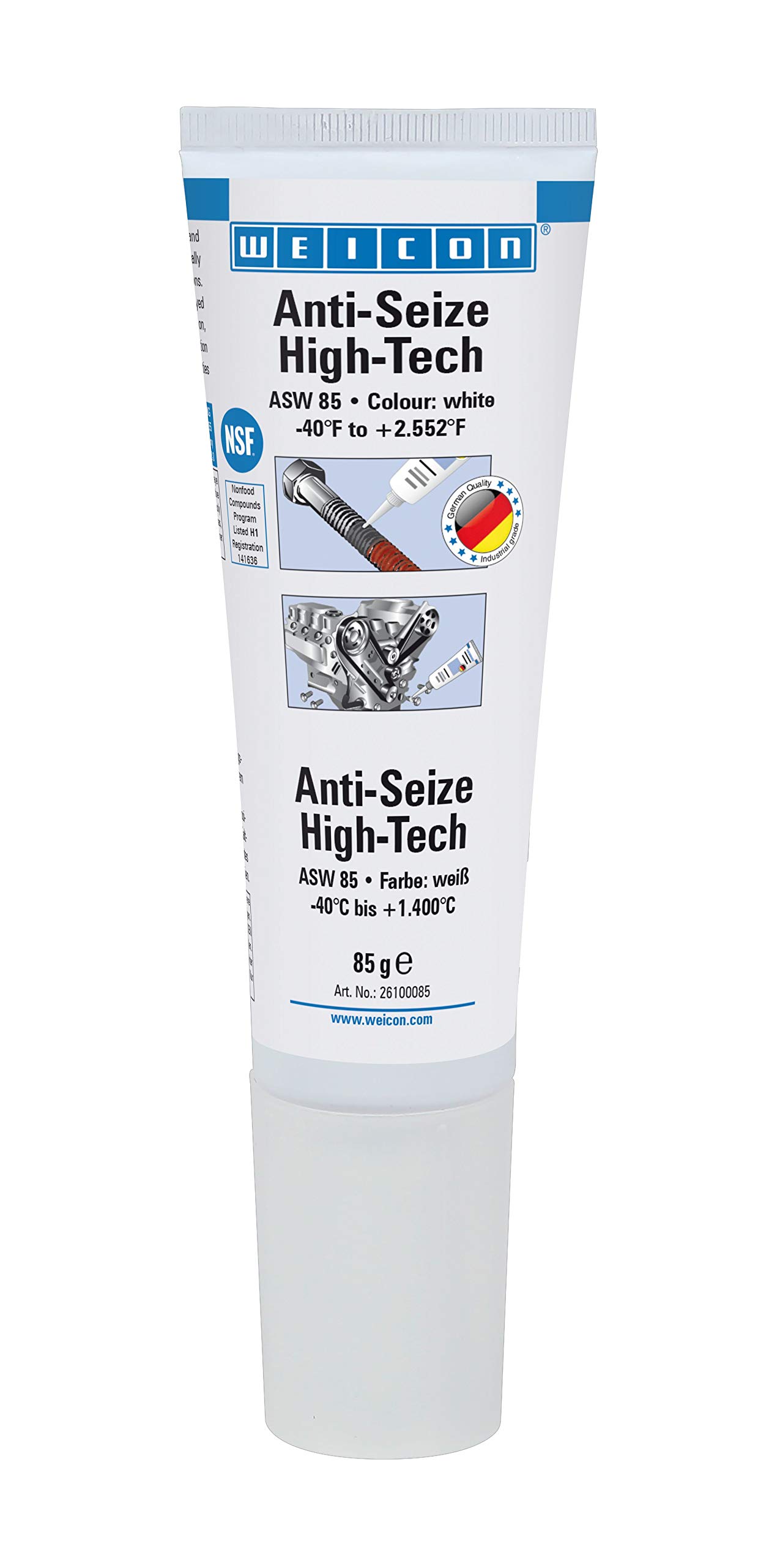 Weicon 26100085 Anti-Seize High-Tech Montagepaste 85 g Korrosionsschutz metallfrei, 85g von WEICON