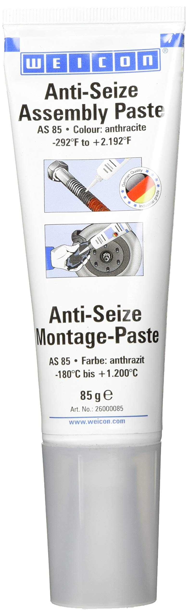 Weicon 26000085 Anti-Seize Montagepaste 85g hitzebeständiger Schutz gegen Korrosion von WEICON